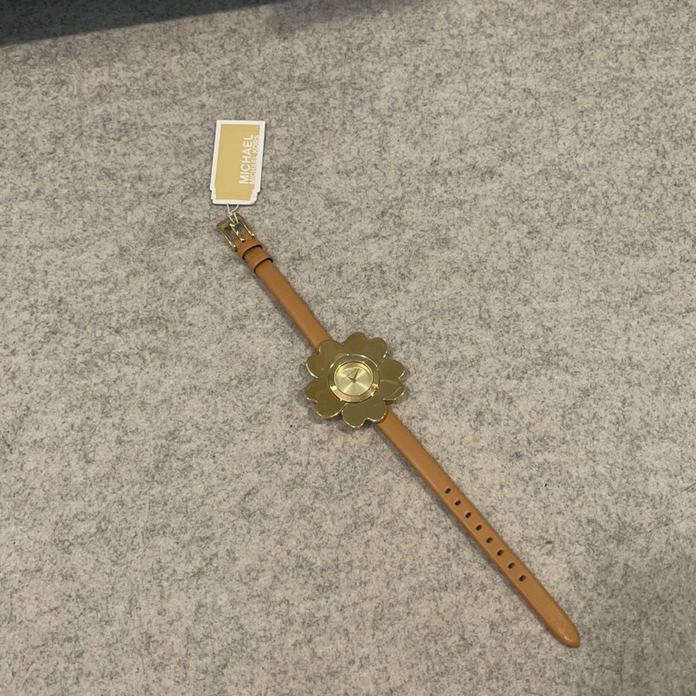 NWT Michael Kors Gold Flower Watch